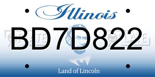 BD7D822 Illinois License Plate