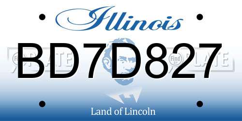 BD7D827 Illinois License Plate