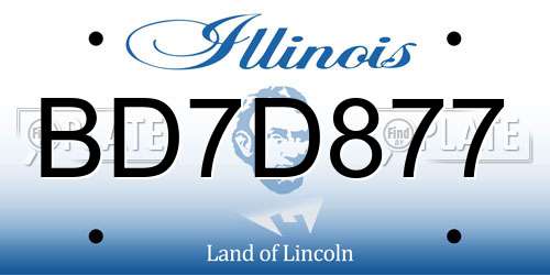 BD7D877 Illinois License Plate