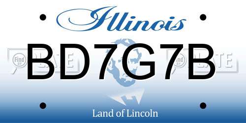 BD7G7B Illinois License Plate