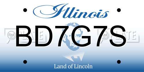 BD7G7S Illinois License Plate