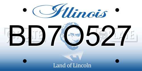 BD7O527 Illinois License Plate