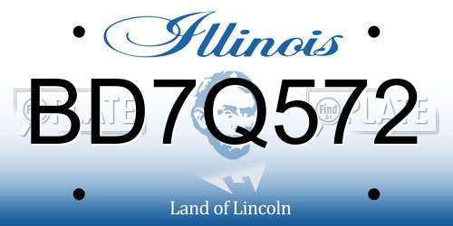 BD7Q572 Illinois License Plate