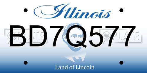 BD7Q577 Illinois License Plate