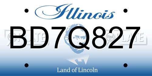 BD7Q827 Illinois License Plate