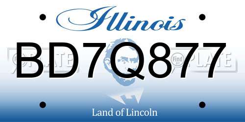 BD7Q877 Illinois License Plate