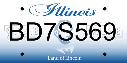 BD7S569 Illinois License Plate