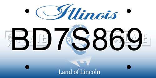 BD7S869 Illinois License Plate