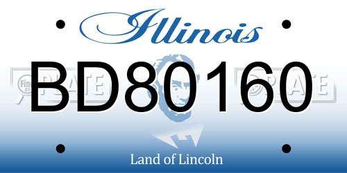 BD80160 Illinois License Plate