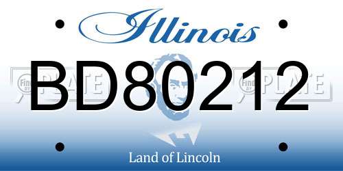 BD80212 Illinois License Plate