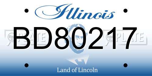BD80217 Illinois License Plate
