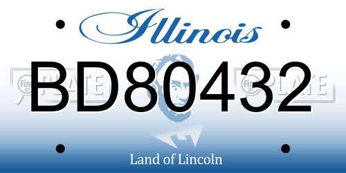 BD80432 Illinois License Plate