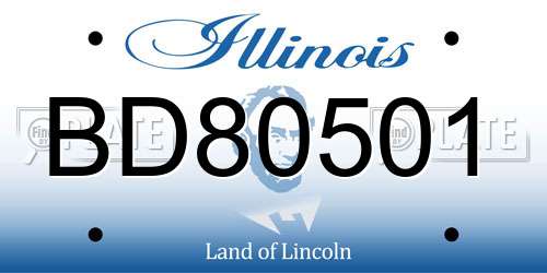 BD80501 Illinois License Plate