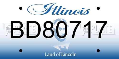 BD80717 Illinois License Plate
