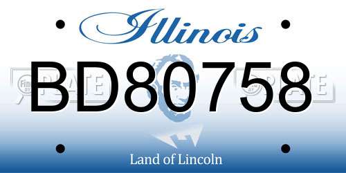 BD80758 Illinois License Plate