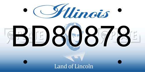 BD80878 Illinois License Plate