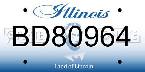 BD80964 Illinois License Plate