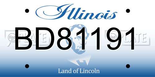 BD81191 Illinois License Plate