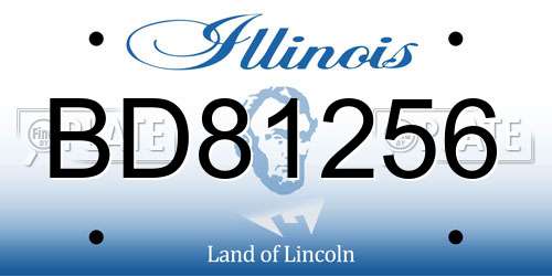 BD81256 Illinois License Plate