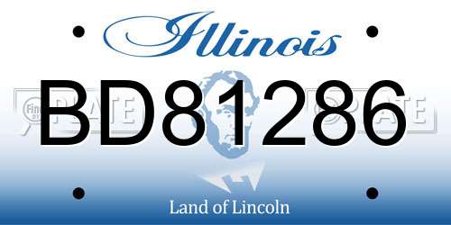 BD81286 Illinois License Plate