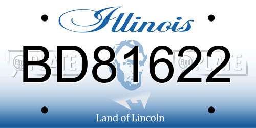 BD81622 Illinois License Plate