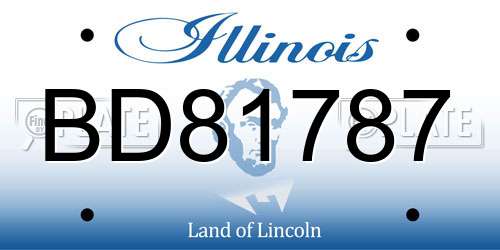 BD81787 Illinois License Plate
