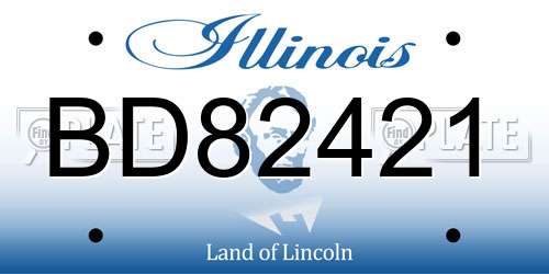 BD82421 Illinois License Plate