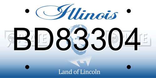 BD83304 Illinois License Plate