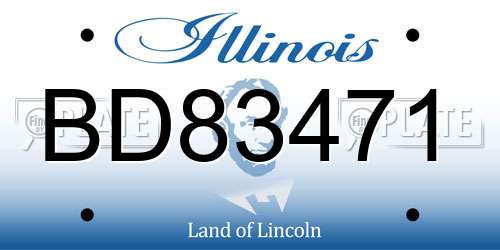 BD83471 Illinois License Plate