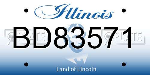BD83571 Illinois License Plate