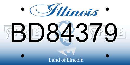 BD84379 Illinois License Plate