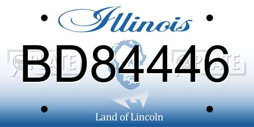 BD84446 Illinois License Plate