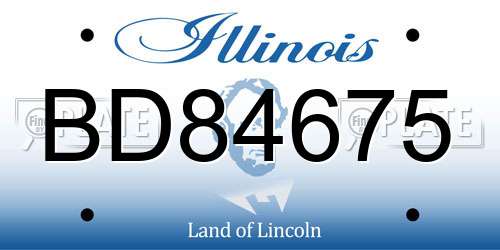 BD84675 Illinois License Plate