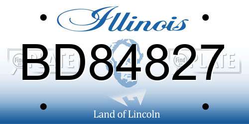 BD84827 Illinois License Plate