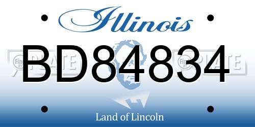 BD84834 Illinois License Plate