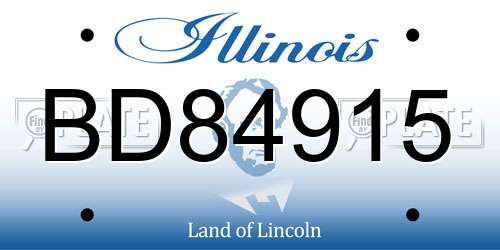 BD84915 Illinois License Plate