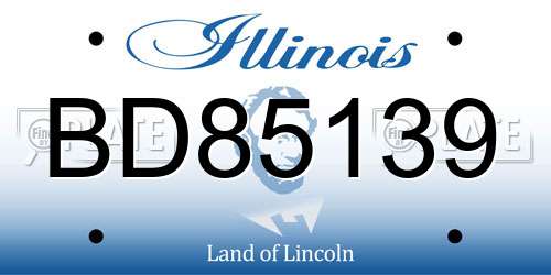 BD85139 Illinois License Plate
