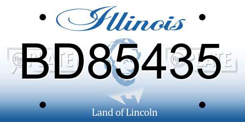 BD85435 Illinois License Plate