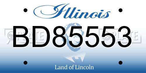 BD85553 Illinois License Plate