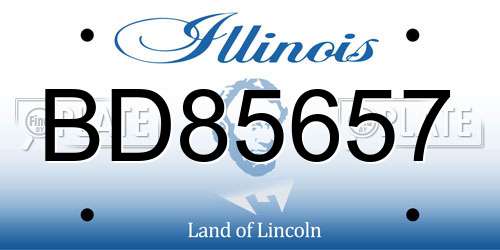 BD85657 Illinois License Plate