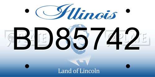 BD85742 Illinois License Plate
