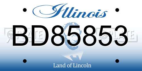 BD85853 Illinois License Plate