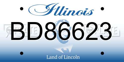 BD86623 Illinois License Plate