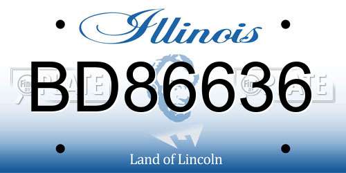 BD86636 Illinois License Plate