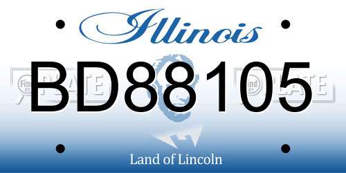 BD88105 Illinois License Plate