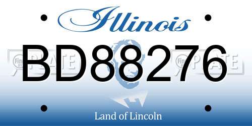 BD88276 Illinois License Plate