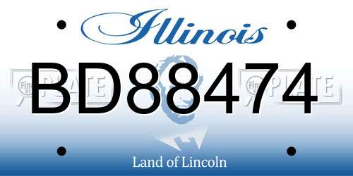 BD88474 Illinois License Plate