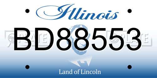 BD88553 Illinois License Plate