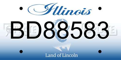 BD88583 Illinois License Plate