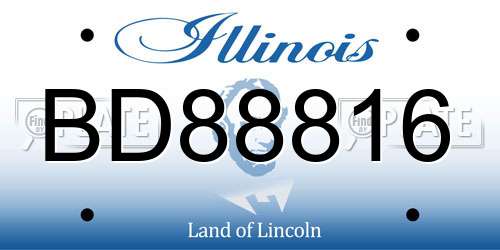 BD88816 Illinois License Plate